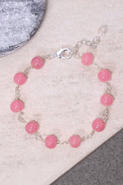 Pink Murano Glass Mala Beads Bracelet - SF