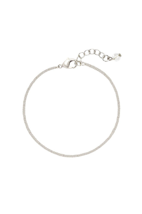 Silver Plated 1.5mm Curb Chain Bracelet - SP