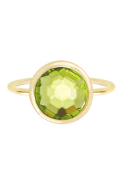 Peridot Crystal Round Ring - GF