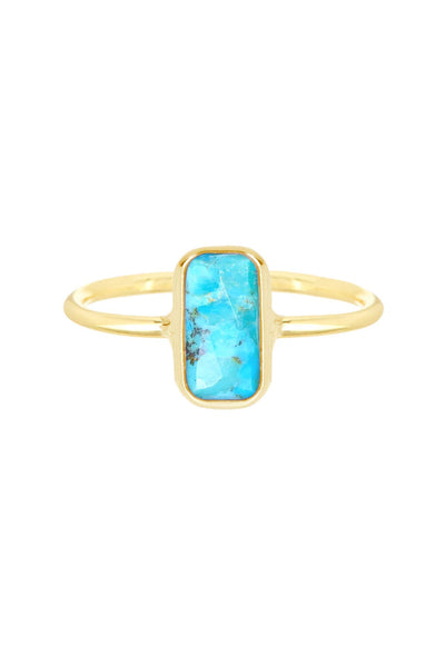 Turquoise Petite Rectangle Ring - GF