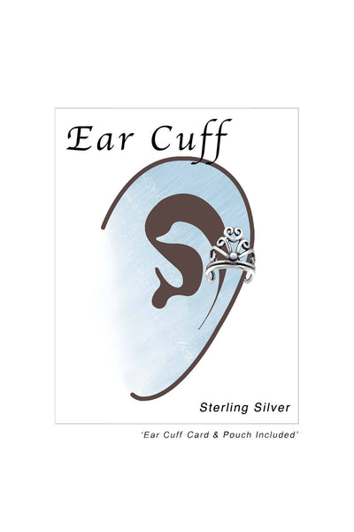 Sterling Silver Crown Ear Cuff - SS