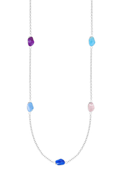 Gemstone Long Station Necklace - SF