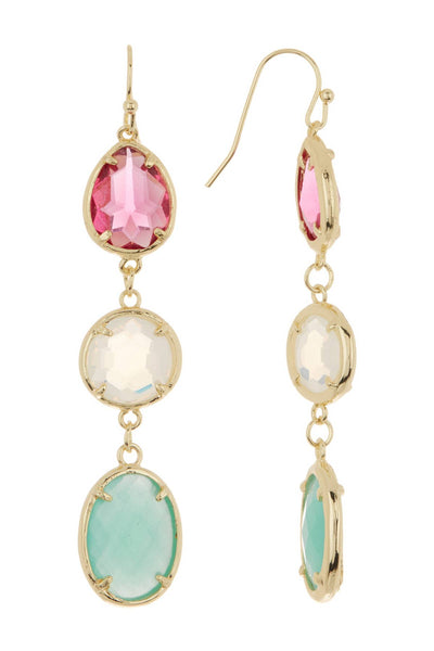 Amazonite Crystal & Mixed Crystal Drop Earrings - GF