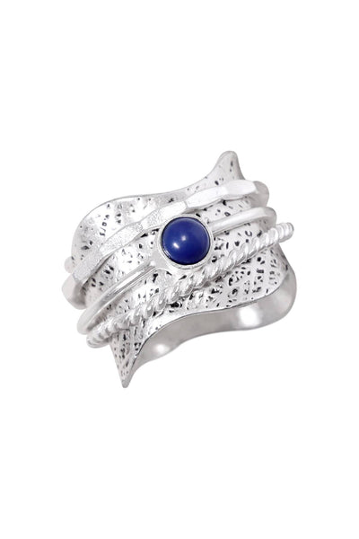 Lapis Wave Edge Spinner Ring - SF