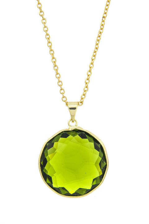 Peridot Crystal Pendant Necklace - GF