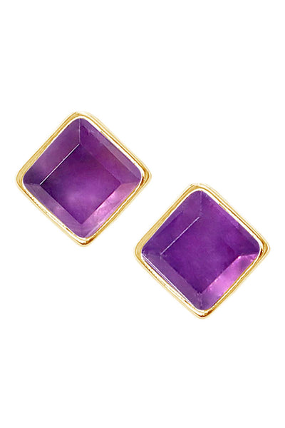 Amethyst Rachel Post Earrings - GF