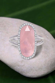 Rose Quartz Halo Ring - SF