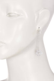 Clear Austrian Crystal Flower Bloom Dangle Earrings - SF