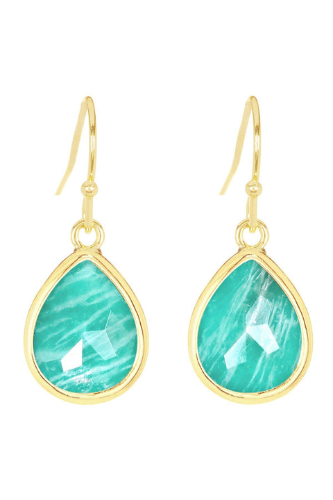 Amazonite Teardrop Earrings - GF