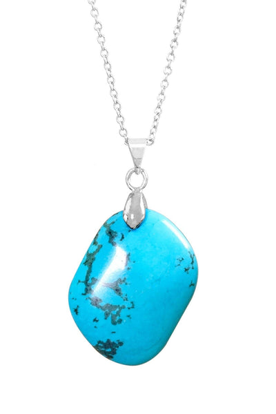 Stabilized Turquoise Pendant Necklace - SF