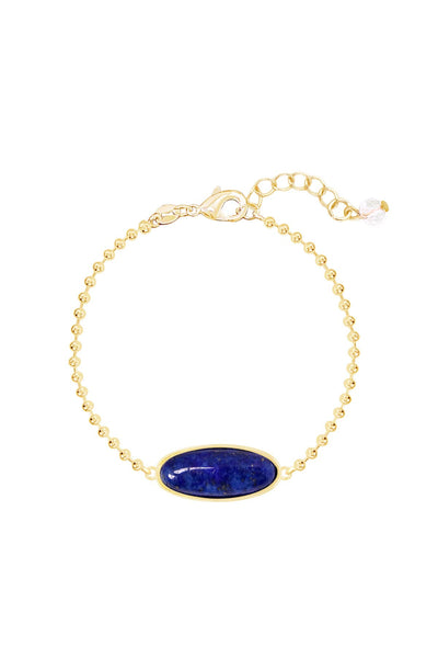 Lapis Beaded Charm Bracelet - GF