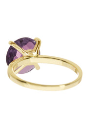 Lavender Crystal Prong Set Round Ring - GF