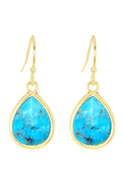 Turquoise Teardrop Earrings - GF