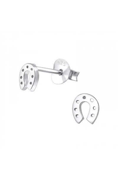 Sterling Silver Horseshoe Ear Studs - SS