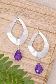 Amethyst & Fan Drop Earrings - SF