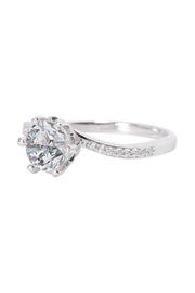 Sterling Silver Moissanite Engagement Ring - SS