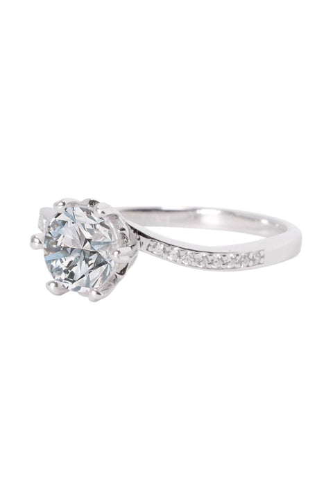 Sterling Silver Moissanite Engagement Ring - SS