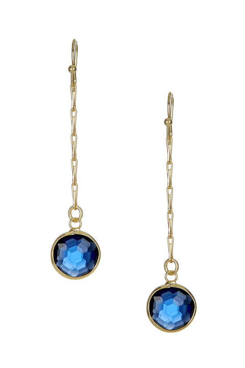 London Blue Crystal Briolettes Olivia Earrings In Gold - GF