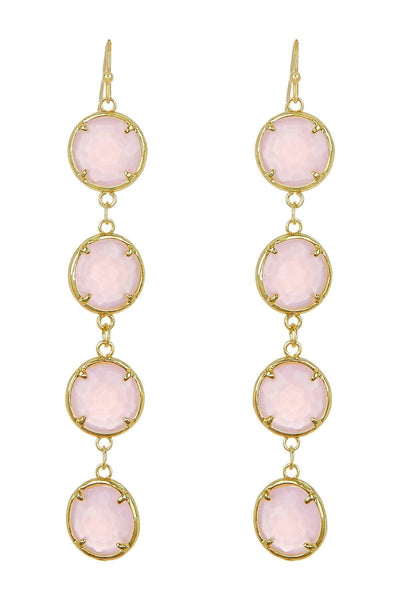 Rose Crystal Station Earrings - GF