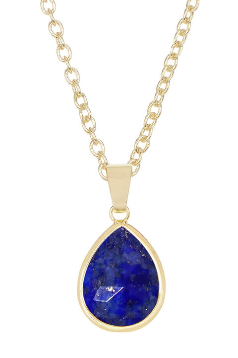 Lapis Teardrop Pendant Necklace - GF