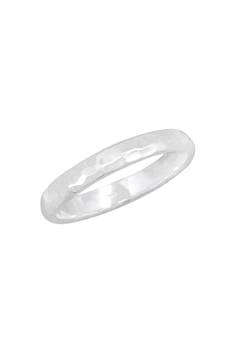 Sterling Silver Hammered Band Ring - SS