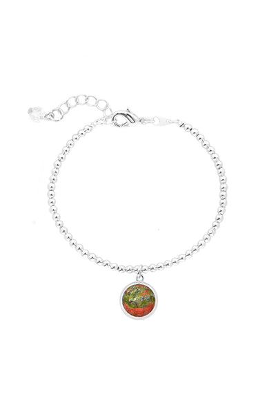 Unakite Beaded Charm Bracelet - SF