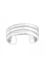 Sterling Silver Triple Band Adjustable Toe Ring - SS