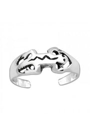 Sterling Silver Lizard Adjustable Toe Ring - SS