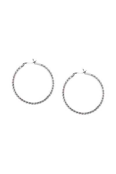 1.5" Dia. Patterned Hoop Earrings - SF