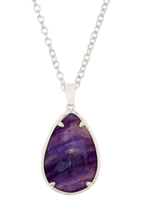 Amethyst Pear Cut Pendant Necklace - SF