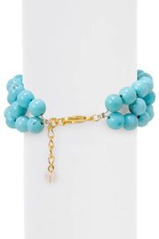 Stabilized Turquoise 8mm Beads Braided Bracelet - GF