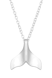 Sterling Silver Dophin Tail Pendant Necklace - SS