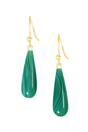 14k Vermeil & Green Lace Agate Drop Earrings - VM