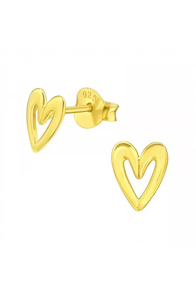 Sterling Silver Heart Ear Studs - VM