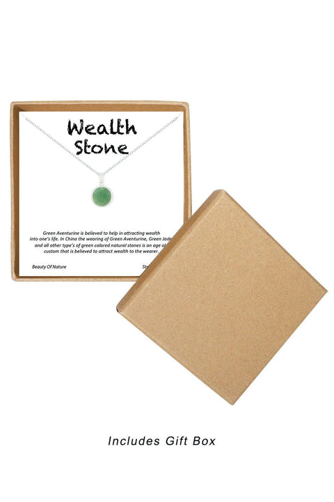 'Wealth Stone' Boxed Charm Necklace - SF