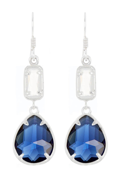 London Blue Crystal Drop Earrings - SF