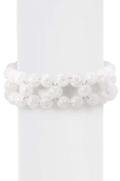 Crystal Quartz 8mm Beads Braided Bracelet - GF