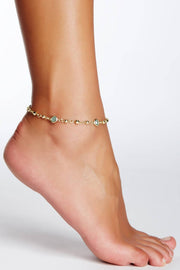 Green Aventurine Clad Chain Anklet - GF