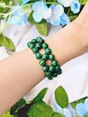 Malachite 8mm Beads Braided Bracelet - GF