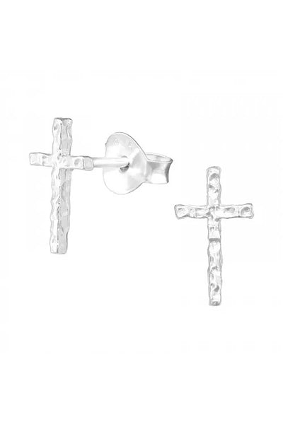 Sterling Silver Cross Ear Studs - SS