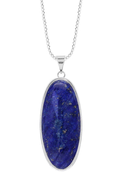 Lapis Oval Pendant Necklace - SF