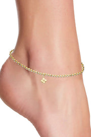 Flower Charm Beaded Anklet - GF