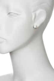 Sterling Silver 5mm Faux Pearl Stud Earrings - SS