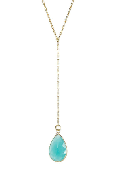 Amazonite Crystal Y Necklace - GF