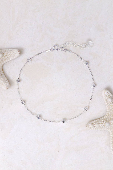 Sterling Silver Station Anklet - SS