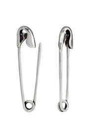 Sterling Silver Safety Pin Hoop Earrings - SS