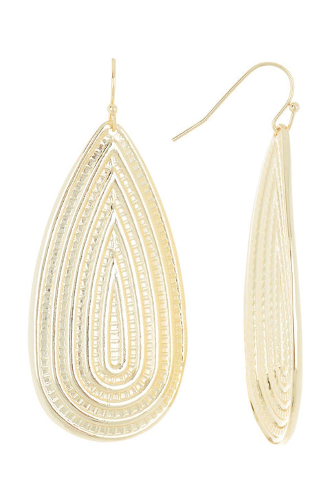 Metal Teardrop Drop Earrings - GF