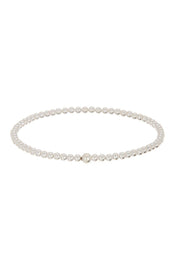 Beaded Infinity Stretch Bracelet In Silver - SF