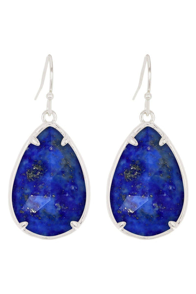 Lapis Fancy Cut Drop Earrings - SF