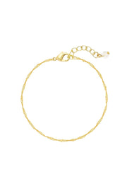 14k Gold Plated 1.5mm Singapore Chain Bracelet - GP